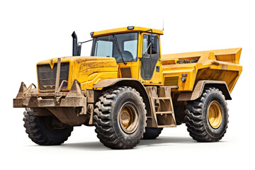 Fototapeta na wymiar Big yellow truck isolated on white background