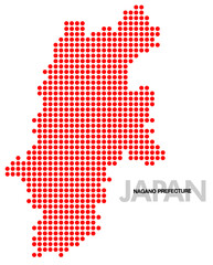 長野県のドット地図 ドット大