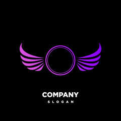 Circle Wing icon logo template 
