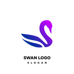 Swan icon logo vector template