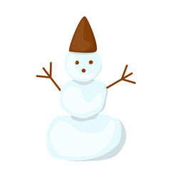 Snowman cartoon for winter illustration