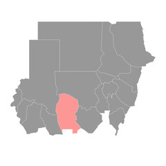 West Kordofan State map, administrative division of Sudan. Vector illustration.