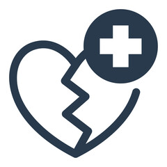 Broken heart emotion icon