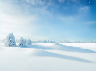 Winter landscape. Bright day, snow, sunny