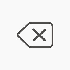 Backspace, remove, delete, cancel, close key icon vector symbol