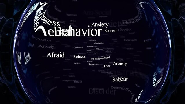 ANXIETY Keywords Animation, Background, Loop, 4k
