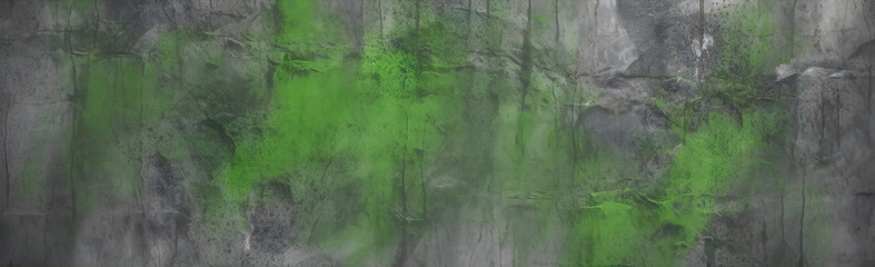 Rustic Abstract Painted Exfoliated Concrete in Green, Black, and Grey Tones