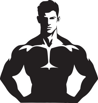 Fitness Club And Gym Man Logo, Strong Man Icon, Silhouette Of A Sports Man, Vector Illustration, SVG