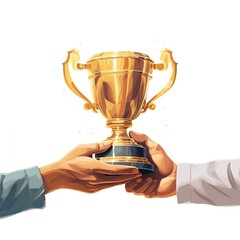 hand holding a cup trophy