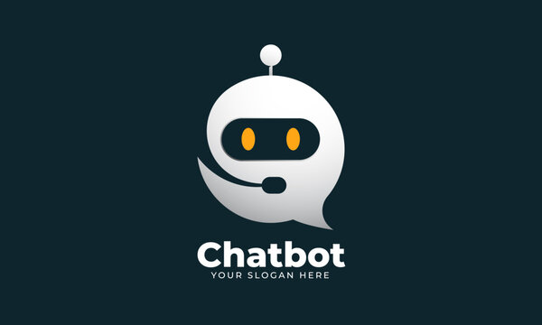 Chat bot customer service support logo icon vector design