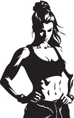 Fitness club and gym woman logo, Fitness woman, Silhouette of a sports woman, Vector illustration, SVG