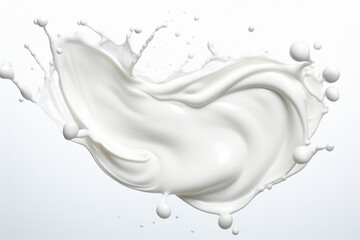 milk splash isolated on white background - obrazy, fototapety, plakaty