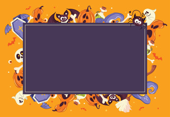 Halloween empty background and Halloween Elements. Website spooky,Background or banner Halloween template
