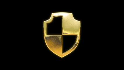 Shield shape symbol icon gold golden