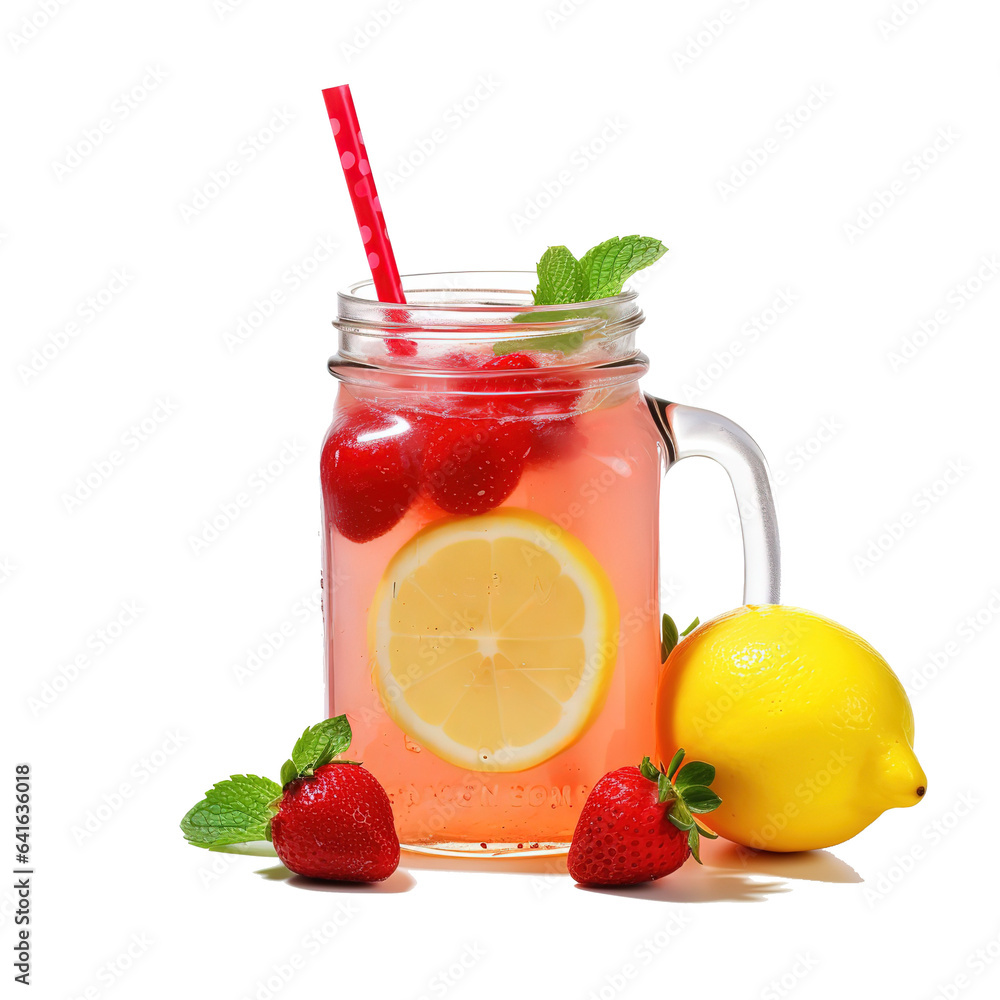 Poster Cold strawberry lemonade