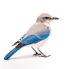 Obraz premium Mexican jay bird isolated on white background.
