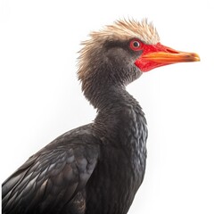 Obraz premium Red-faced cormorant bird isolated on white background.