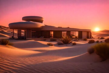 Imagine a futuristic desert home that merges innovative design with the raw elegance of the dunes