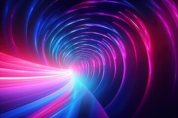 Obraz premium neon purple and pink spiral with black background