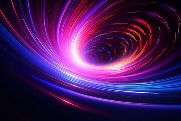 Fototapeta premium neon purple and pink spiral with black background