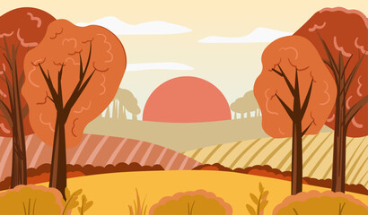 Autumn landscape with trees