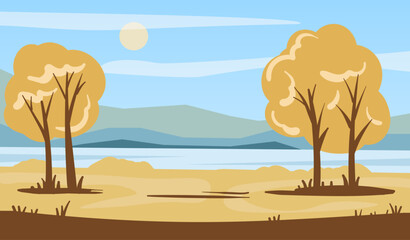 Autumn landscape with trees