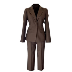 empty brown female Business suit as a png file made with generative ai