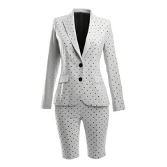 empty white and dotted female Business suit as a png file made with generative ai