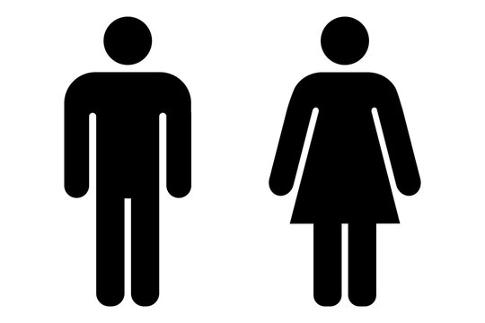 Toilet sign vector with man and woman symbol. Toilet icon vector