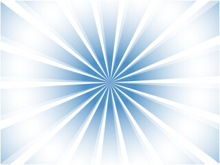 淡い太陽光線が放射する集中線背景素材_ブルー