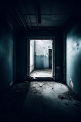 Obraz premium Hallway in an abandoned building