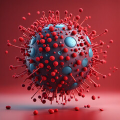 AI 3D representation of Virus in blood | Red Blood Cell