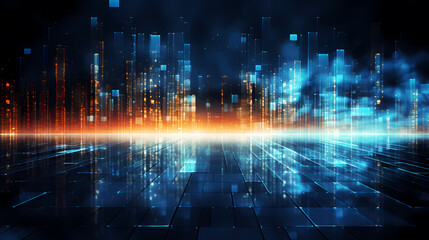 Naklejka premium Abstract futuristic background Data Transfer. technology concept. Futuristic cyberspace background