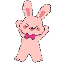 Happy rabbit line filled illustration