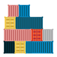 Shipping containers flat illustration
