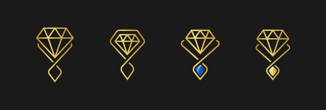 Set luxurious jewelry logo design concept vector template illustration - Powered by Adobe