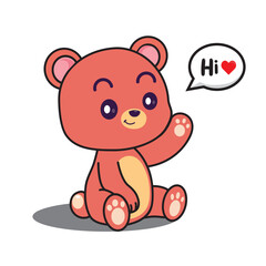 Cute bear sitting say 