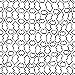  Stylish texture with figures from lines.Abstract black and white pattern for web page, textures, card, poster, fabric, textile. Monochrome graphic repeating design.