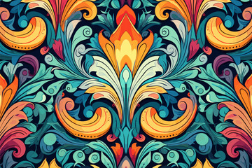 Luxury fabric pattern. Abstract vector illustration ornate elegant luxurious royal style. Art graphic print design for wrapping paper fabric texture textile wallpaper background backdrop wedding card.