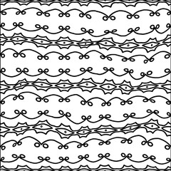  Stylish texture with figures from lines.Abstract black and white pattern for web page, textures, card, poster, fabric, textile. Monochrome graphic repeating design. 