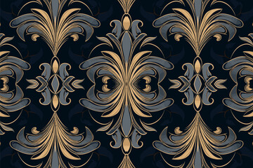 Luxury fabric pattern. Abstract vector illustration ornate elegant luxurious royal style. Art graphic print design for wrapping paper fabric texture textile wallpaper background backdrop wedding card.