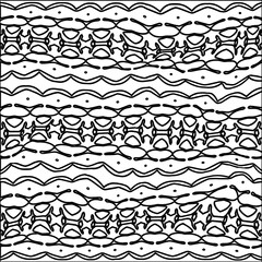  Stylish texture with figures from lines.Abstract black and white pattern for web page, textures, card, poster, fabric, textile. Monochrome graphic repeating design. 