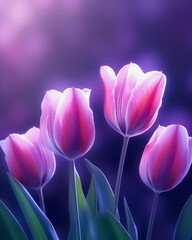 Floral Komposition of beautiful Tulips. Ai Generative