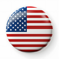 United States of America flag sphere isolated on white background. 3D rendering.