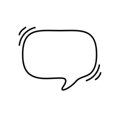 Naklejka premium Hand drawn text box. Cute cartoon style talking dialogue.