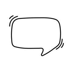 Hand drawn text box. Cute cartoon style talking dialogue.