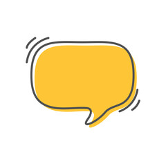 Hand drawn text box. Cute cartoon style talking dialogue.