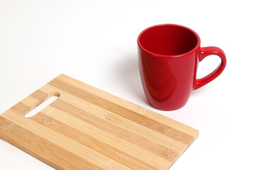 The Diagonal Light Bamboo Board and the Red Cup