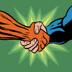 Superhero Handshake Close Up