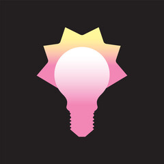 Glowing Bulb Showing Smart Idea Concept Vector Logo